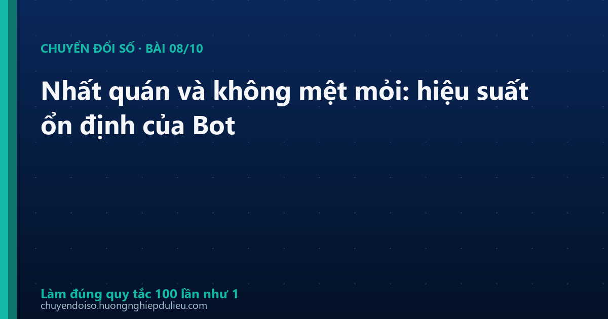 Nhất quán và không mệt mỏi: hiệu suất ổn định của Bot