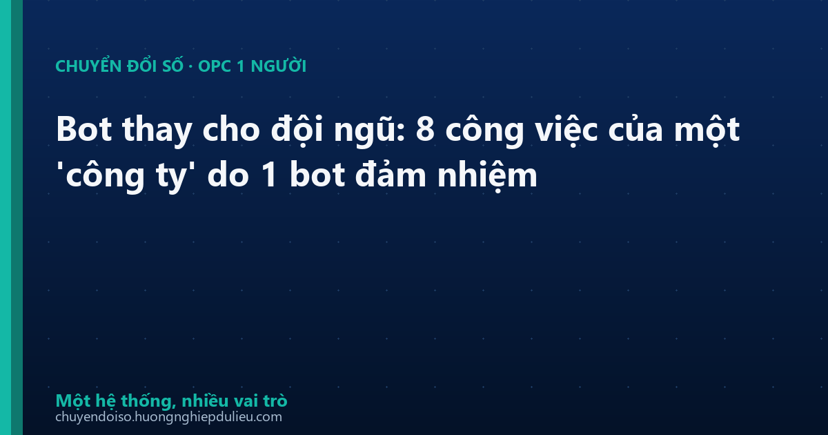 Bot thay cho đội ngũ: 8 công việc của một ‘công ty’ do 1 bot đảm nhiệm